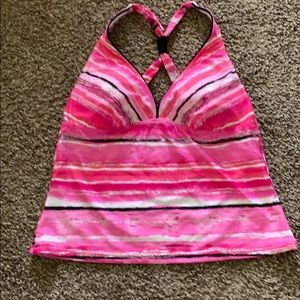 Swim top in pink/black sz 16
